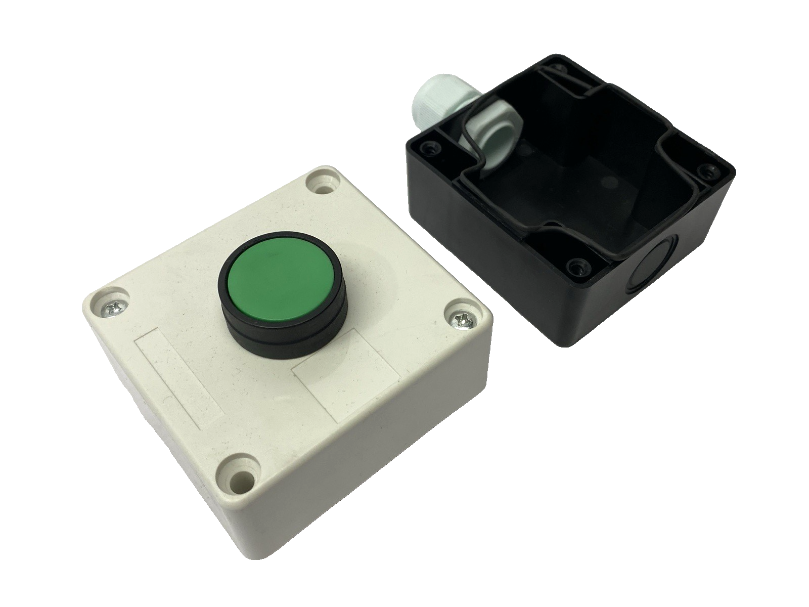 Pushbutton Enclosure 2-13/16" x 3-1/16" w/ Yijia LA36 Green Non-Illuminated - Maverick Industrial Sales