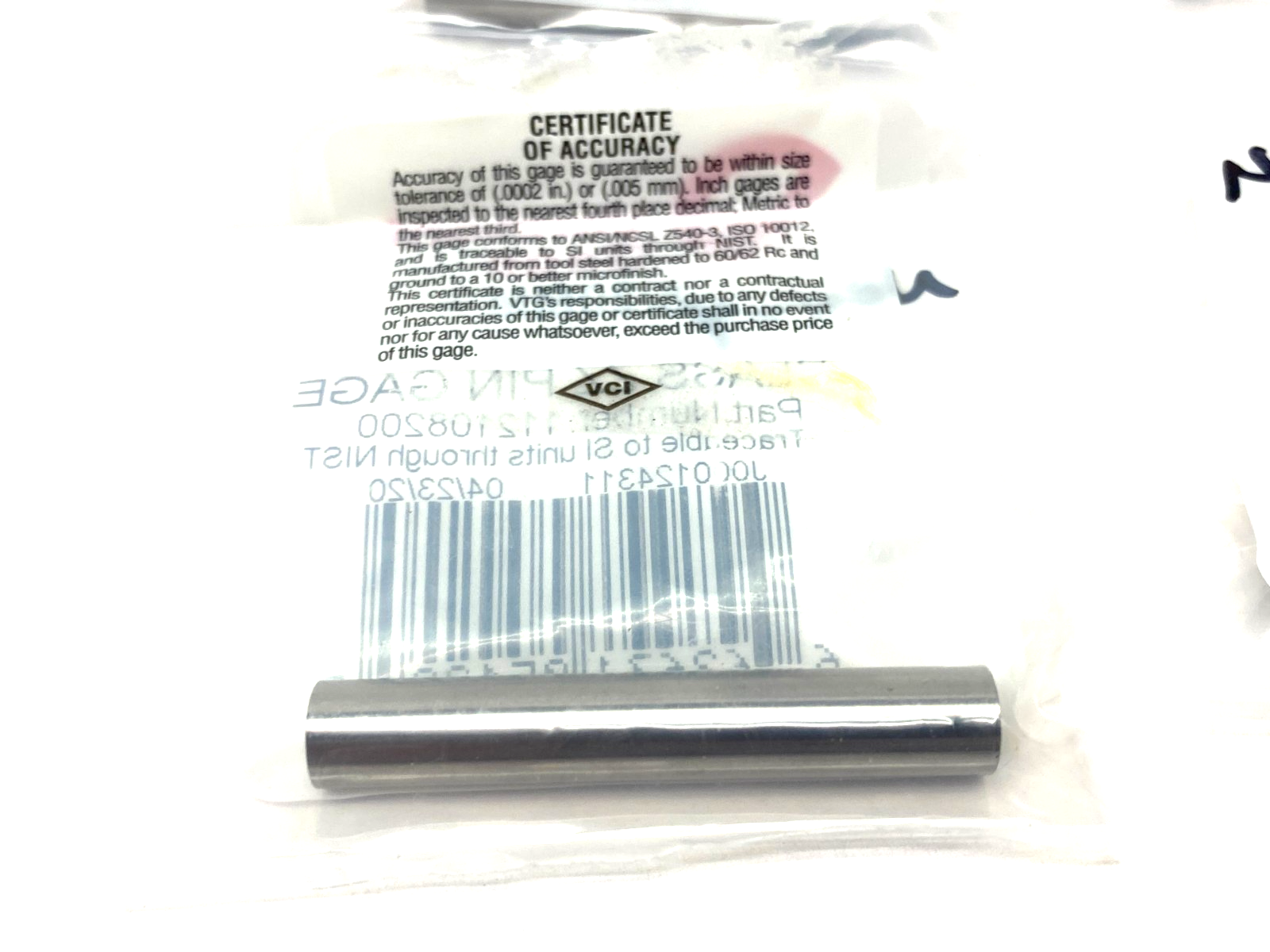 Vermont Gage 112108200 Class ZZ Plus Pin Gage LOT OF 4 - Maverick Industrial Sales