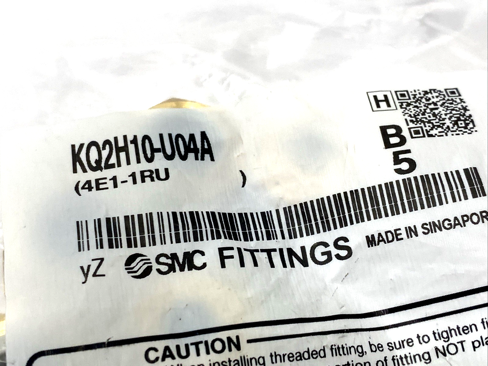 KQ2H10-U04A | SMC Pneumatic One-Touch Fitting 10mm Tube O.D. 1/2" Thread 5-PACK - New - Maverick Industrial Sales