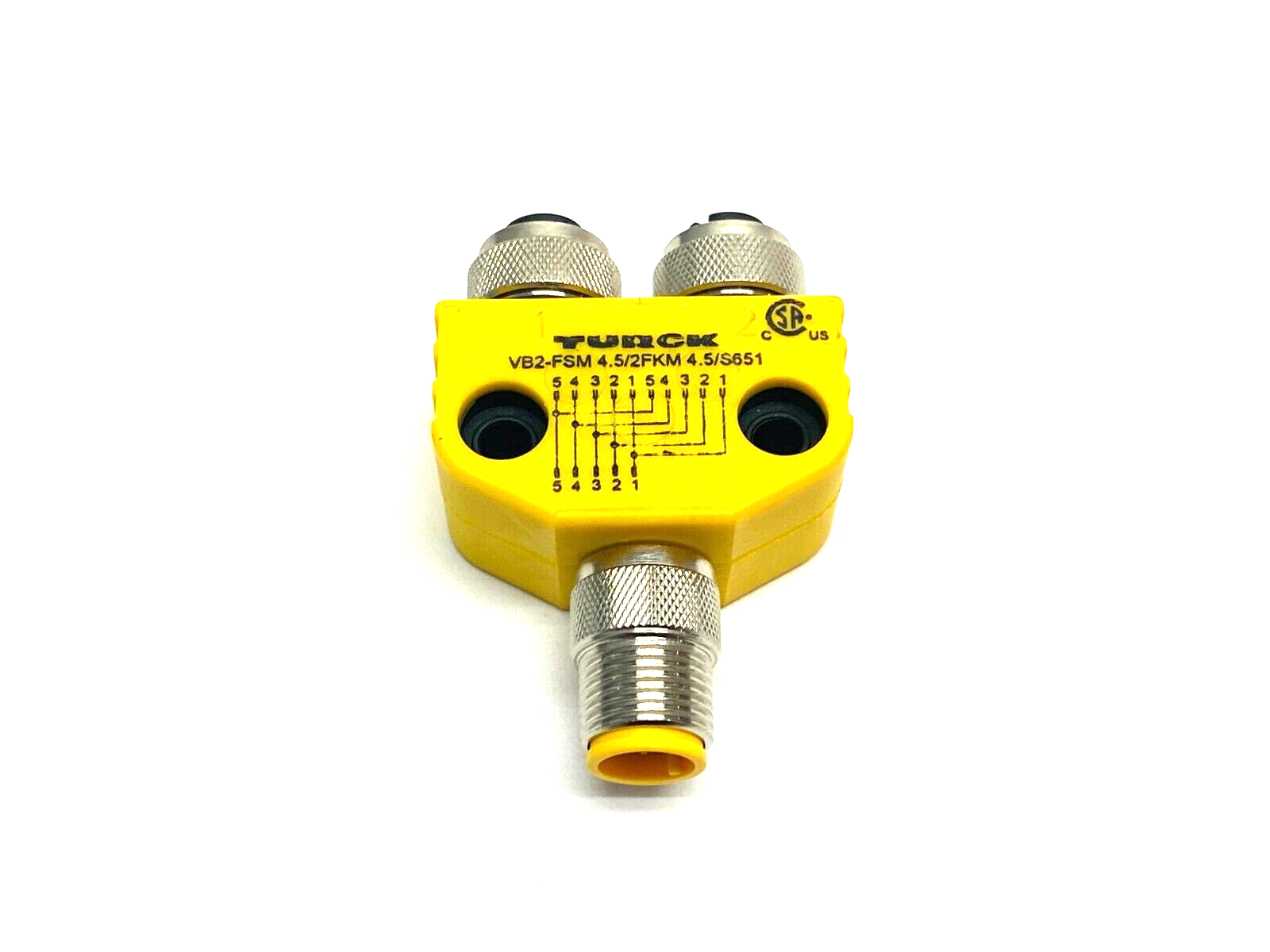 Turck VB2-FSM 4.5/2FKM 4.5/S651 Cable Splitter 2-Branch M12 Eurofast U0098-2 - Maverick Industrial Sales