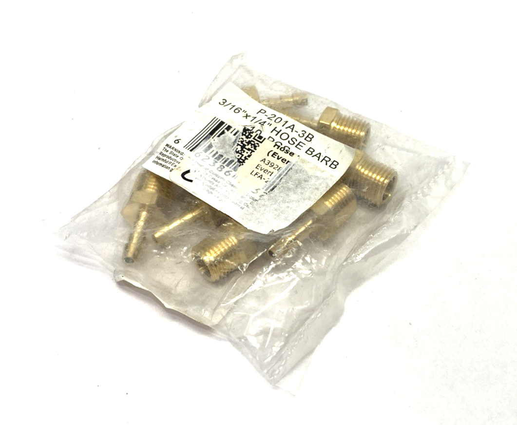Cerrobrass P-201A-3B Brass Hose Barb Adapter/Fitting 3/16" Barb x 1/4" NPT 10-PK - Maverick Industrial Sales