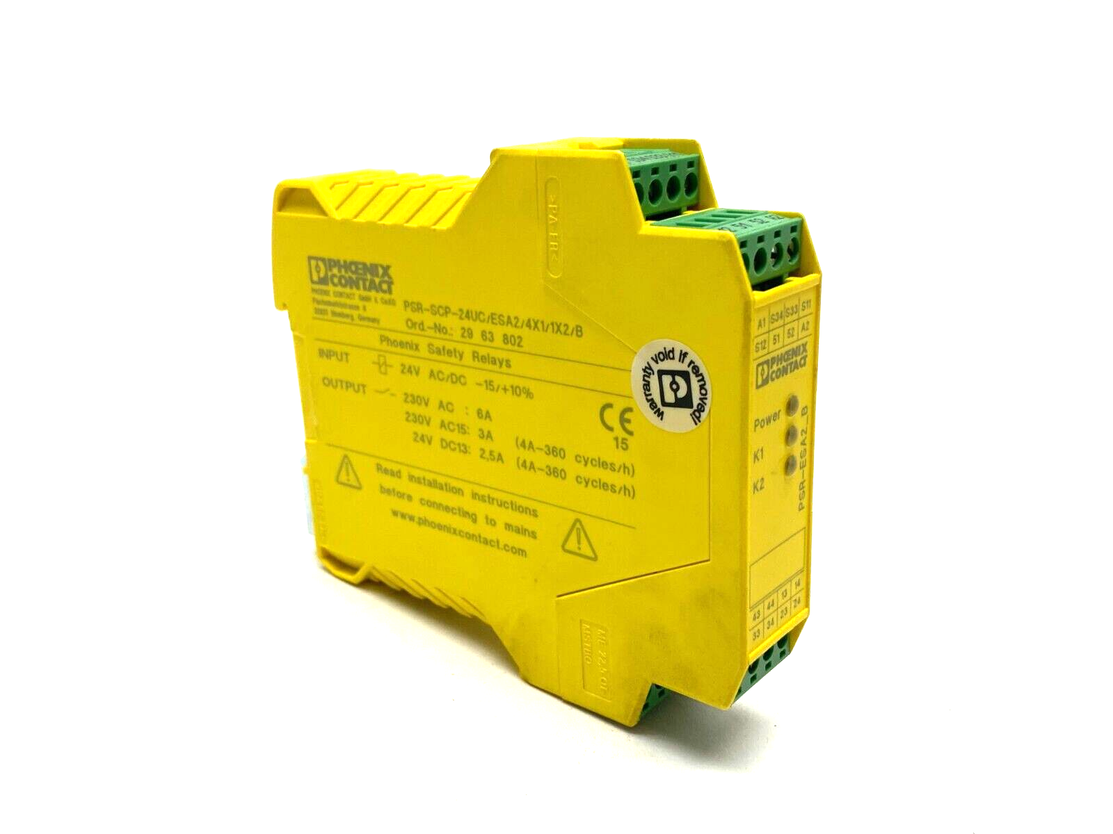 Phoenix Contact PSR-SCP-24UC/ESA2/4X1/1X2/B Safety Relay Single-Channel 2963802 - Maverick Industrial Sales