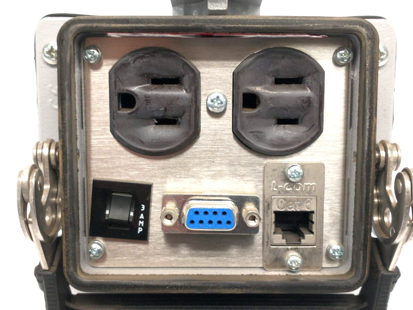 Mencom DP-DB9F-RJ45-R-32 Panel Interface Connector Outlet, DB9, RJ45, 3A Reset - Maverick Industrial Sales