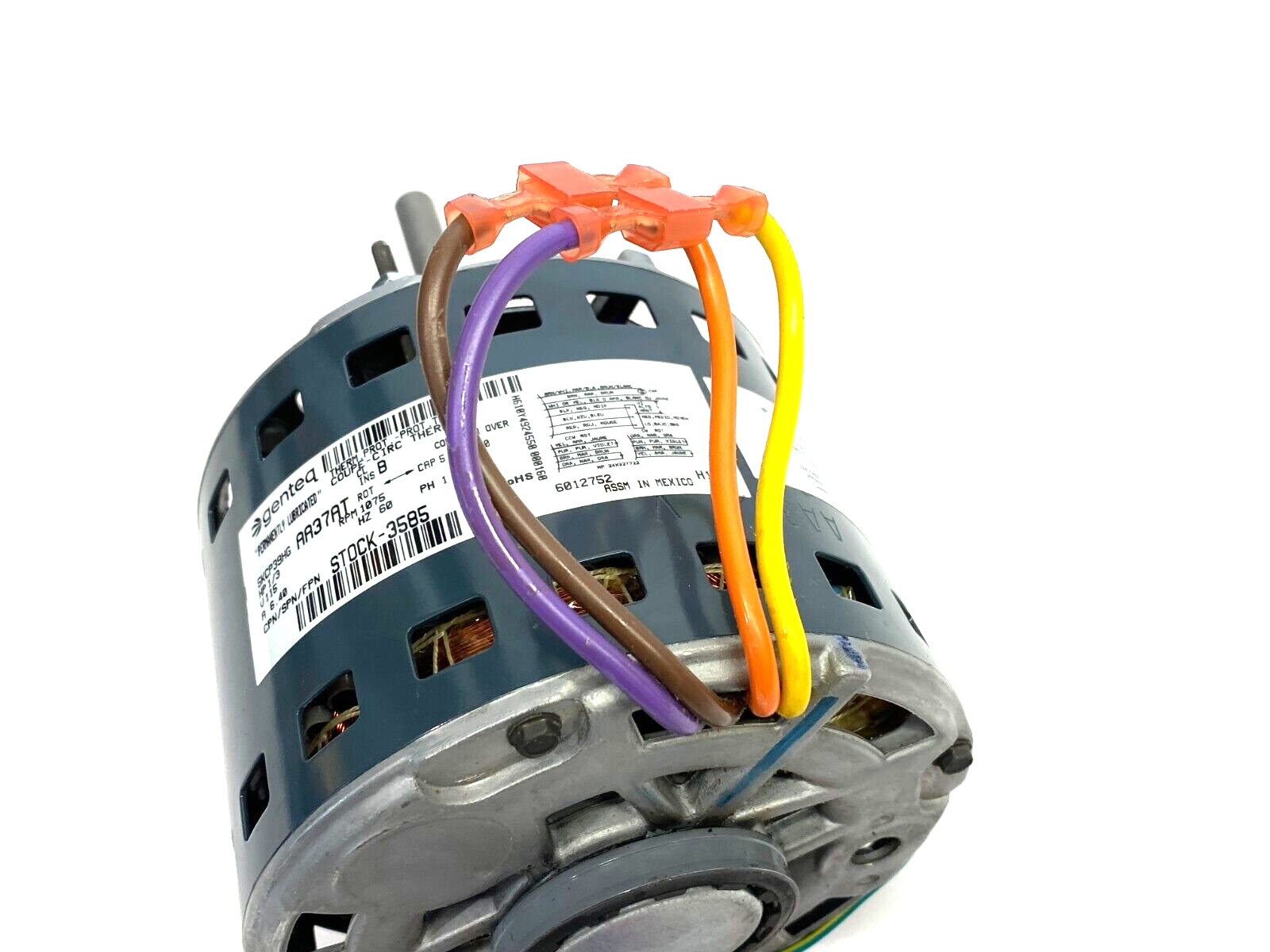 Genteq 5KCP39HG AA37AT Permanently Lubricated Blower Motor 1/3HP 1075rpm 115V - Maverick Industrial Sales