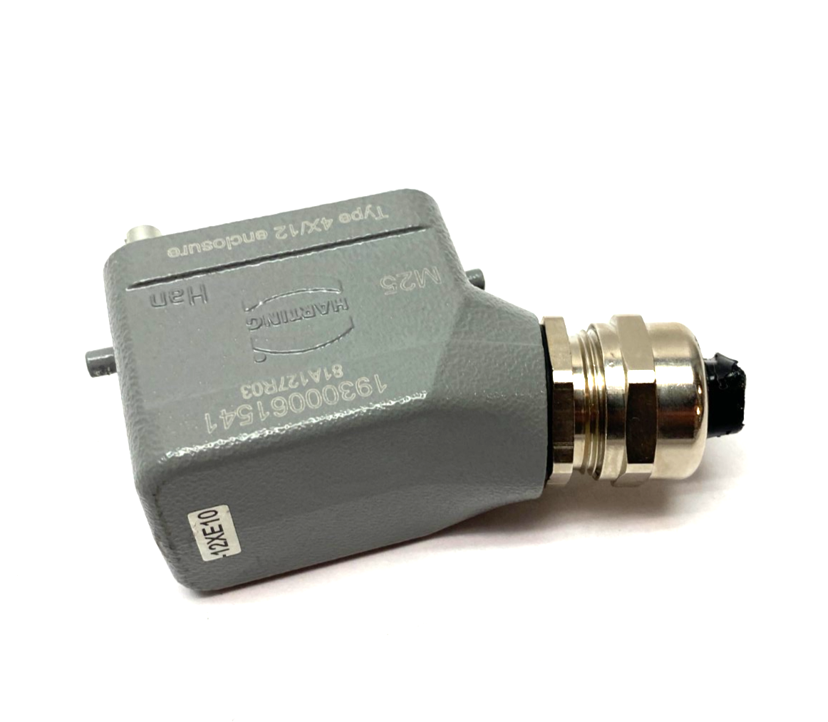 Harting 19300061541 Han B HOOD SIDE ENTRY LC 2 PEGS M25 w/ 09140060361 Frame - Used - Maverick Industrial Sales