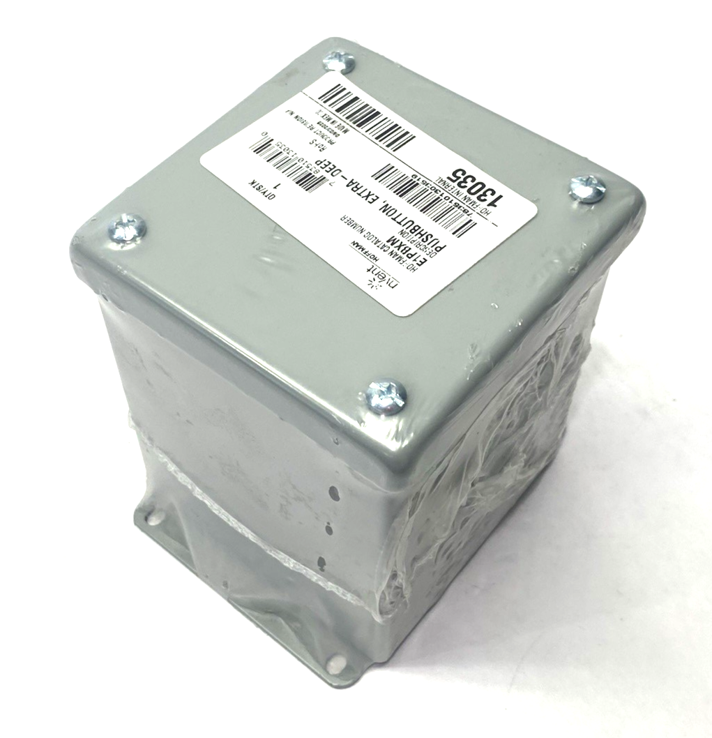 E1PBXM | Hoffman Extra-Deep Pushbutton Enclosure, Gray, Steel, 22.5mm Hole - New - Maverick Industrial Sales