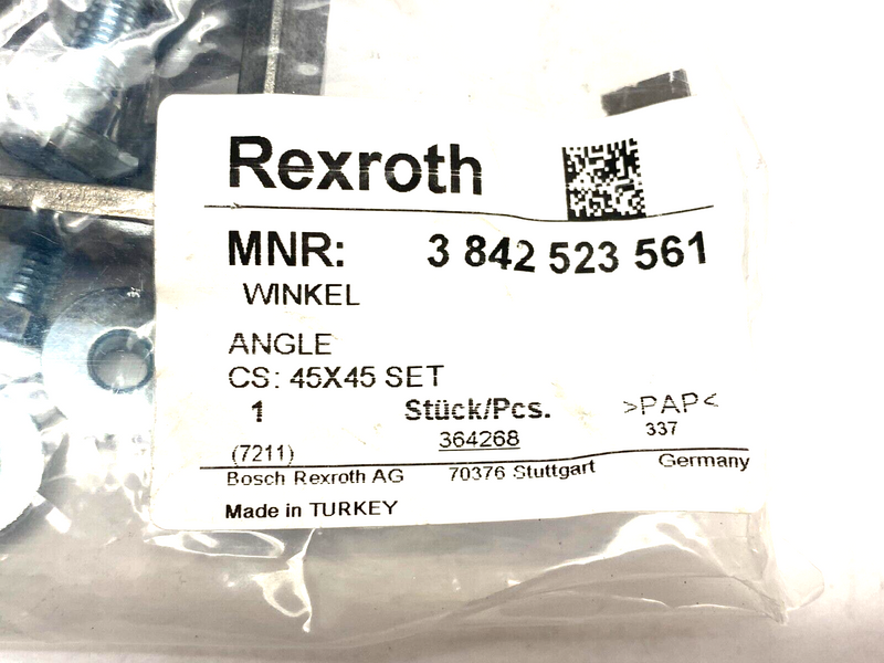 Bosch Rexroth 3842523561 Angle Corner Gusset w/ Hardware LOT OF 2 - Maverick Industrial Sales