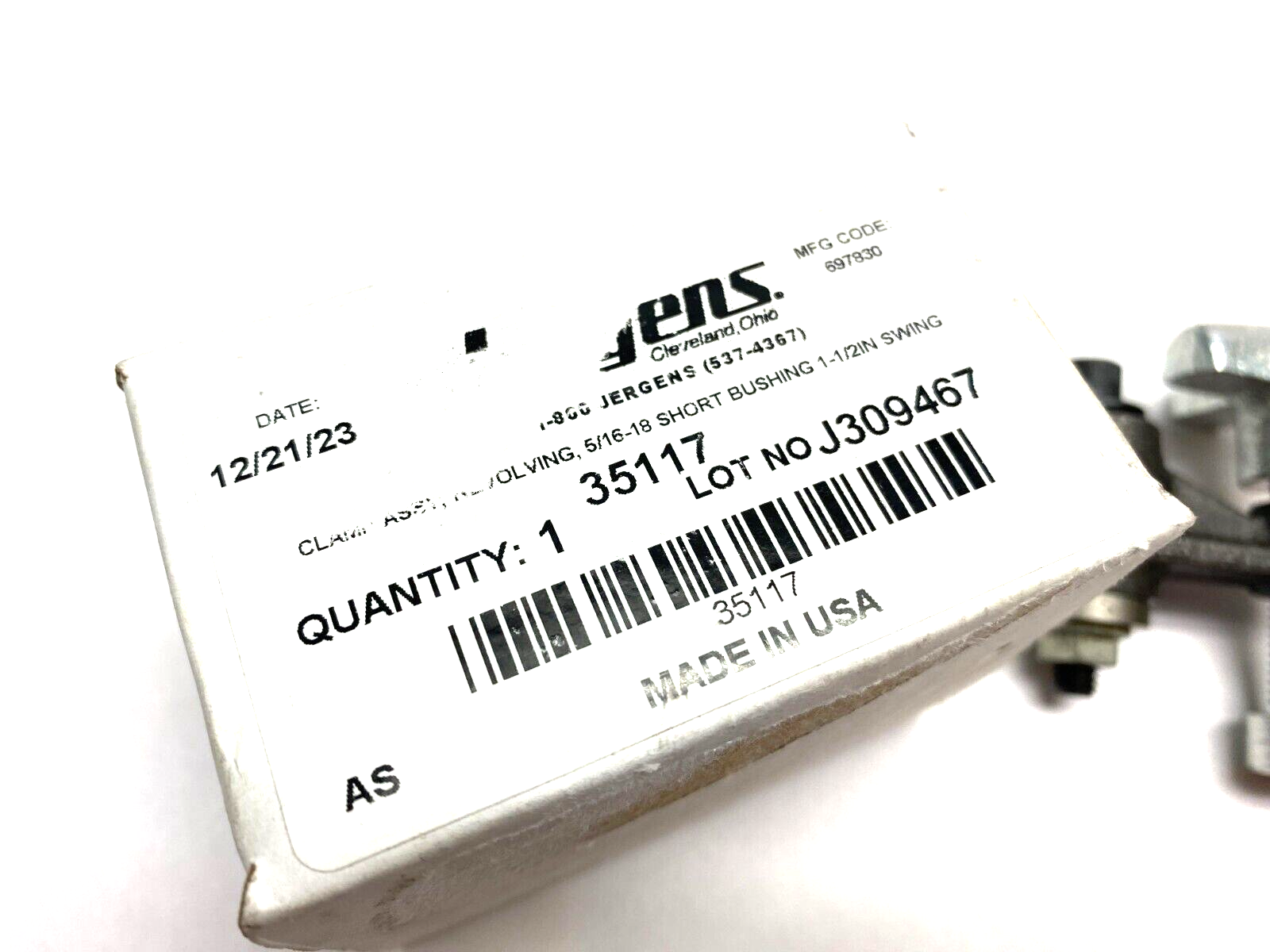 Jergens 35117 Revolving Clamp Assembly 5/16-18 Short Bushing, 1-1/2" Swing - Maverick Industrial Sales