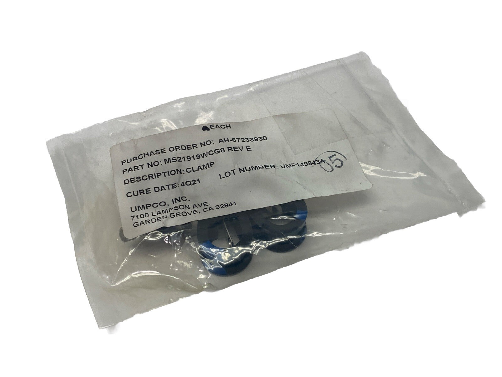 UMPCO MS21919WCG8 Rev E SS Cushion Clamp PKG OF 4 - Maverick Industrial Sales
