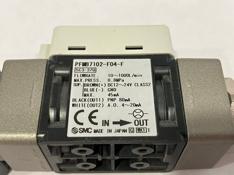 SMC PFMB7102-F04-F Digital Flow Switch w/ Integrated Display SMALL CRACK - Maverick Industrial Sales