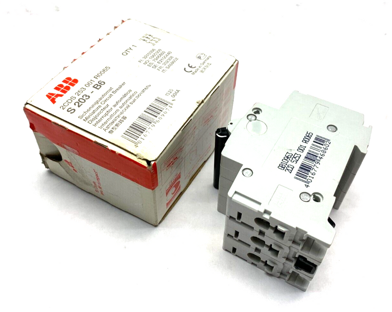 ABB 2CDS253001R0065 Miniature Circuit Breaker 3-Pole Tripping B 6A S203-B6 - Maverick Industrial Sales