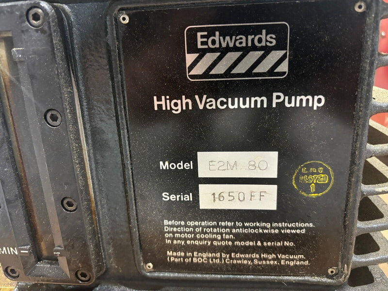 Edwards E2M 80 and E2M 80F High Vacuum Pump, LOT OF 2, E2M80, Parts/Repair - Maverick Industrial Sales