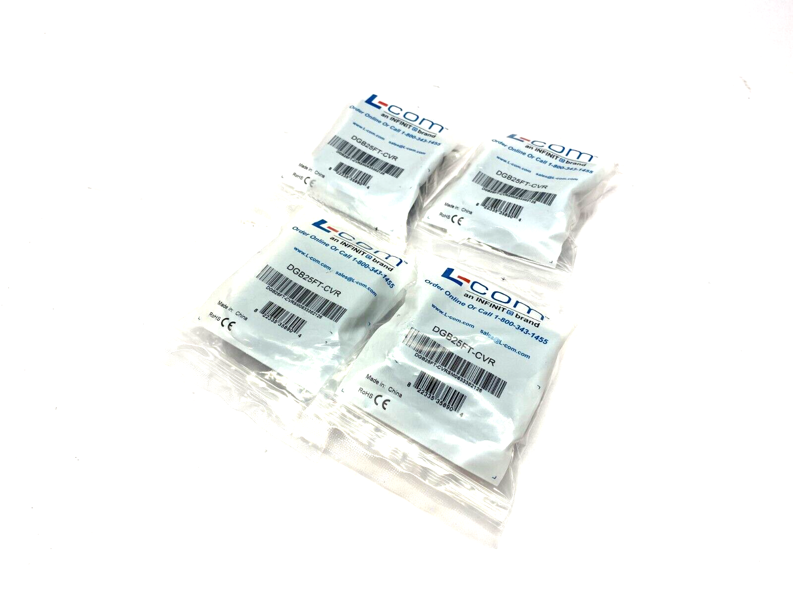 L-Com DGB25FT-CVR Termination Connector Cover Black LOT OF 4 - Maverick Industrial Sales