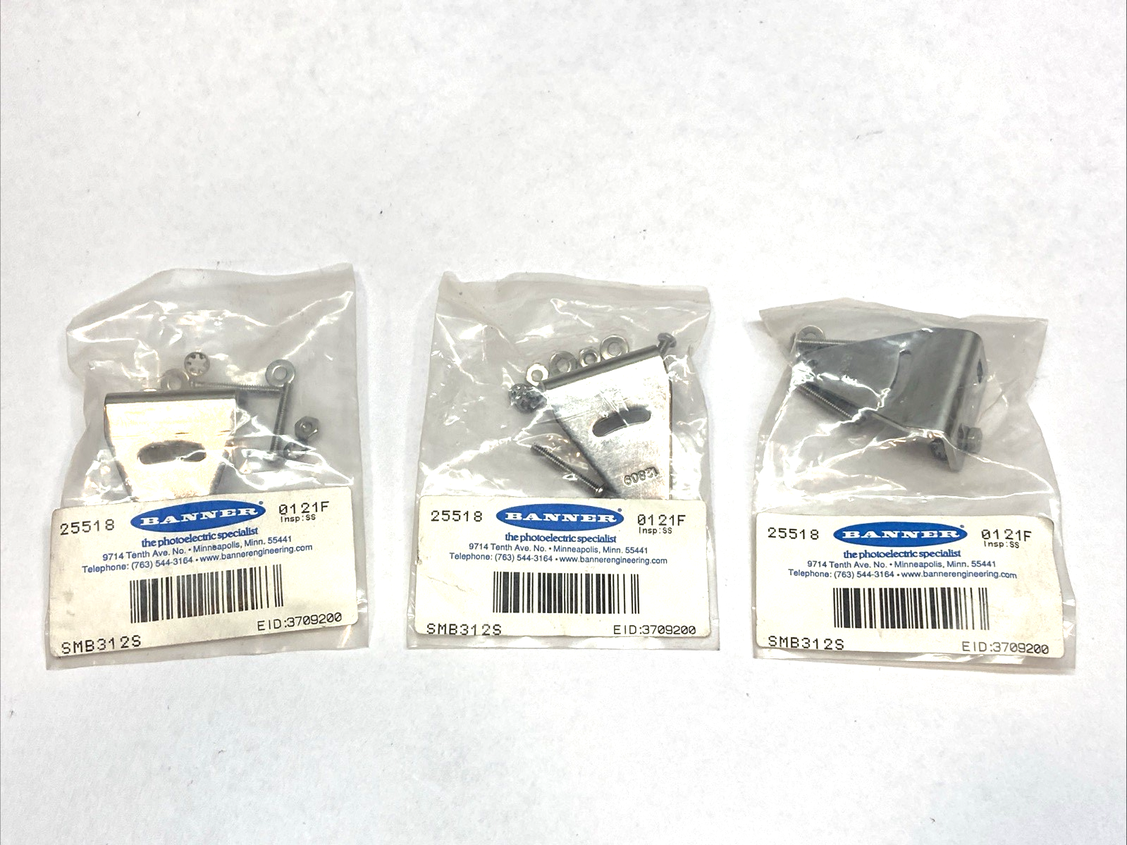 Banner SMB312S Mounting Bracket & Hardware 25518 LOT OF 3 - Maverick Industrial Sales