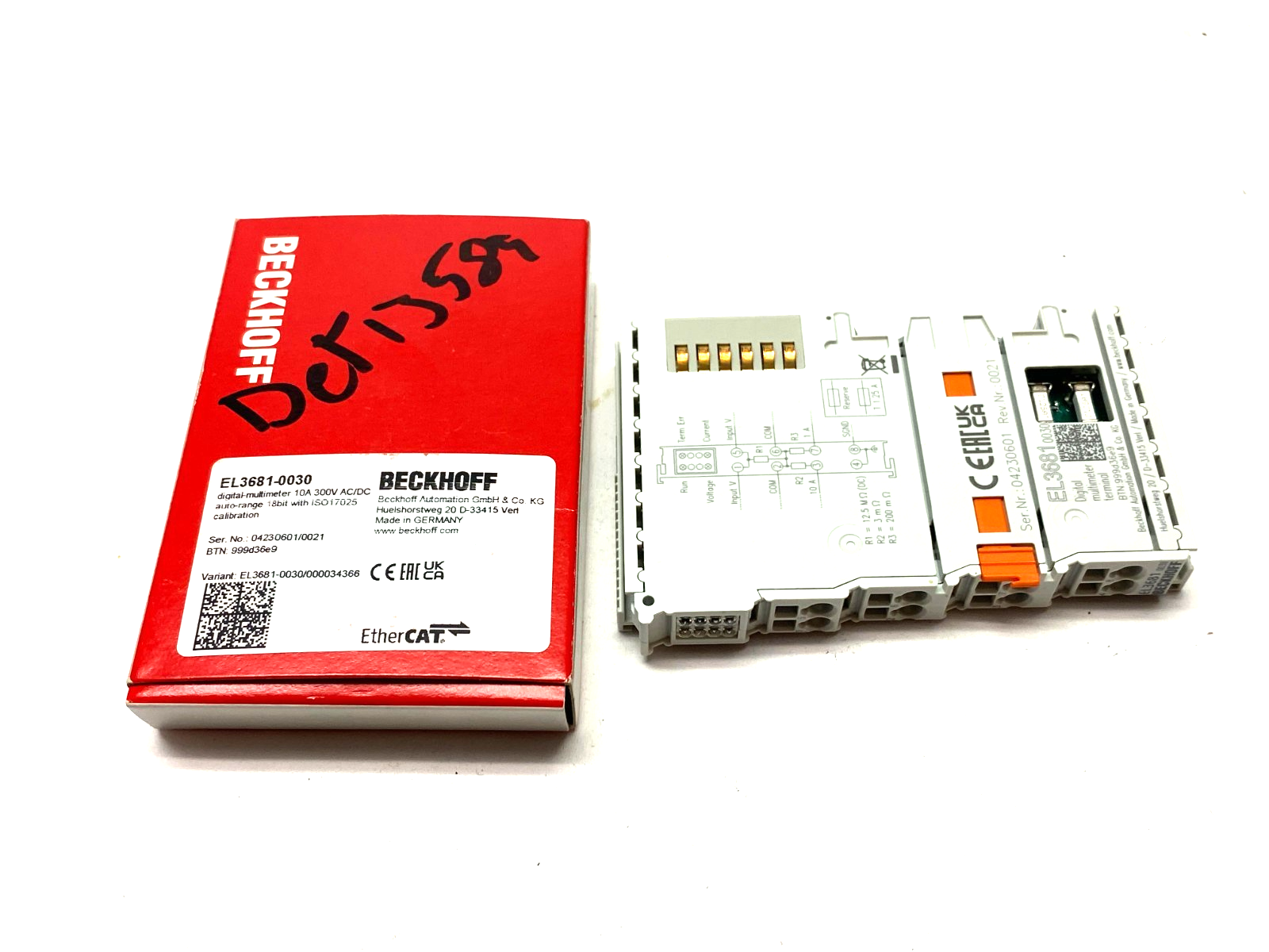 Beckhoff EL3681-0030 EtherCAT 1-Channel Analog Input Terminal, Multimeter 19-Bit - Maverick Industrial Sales