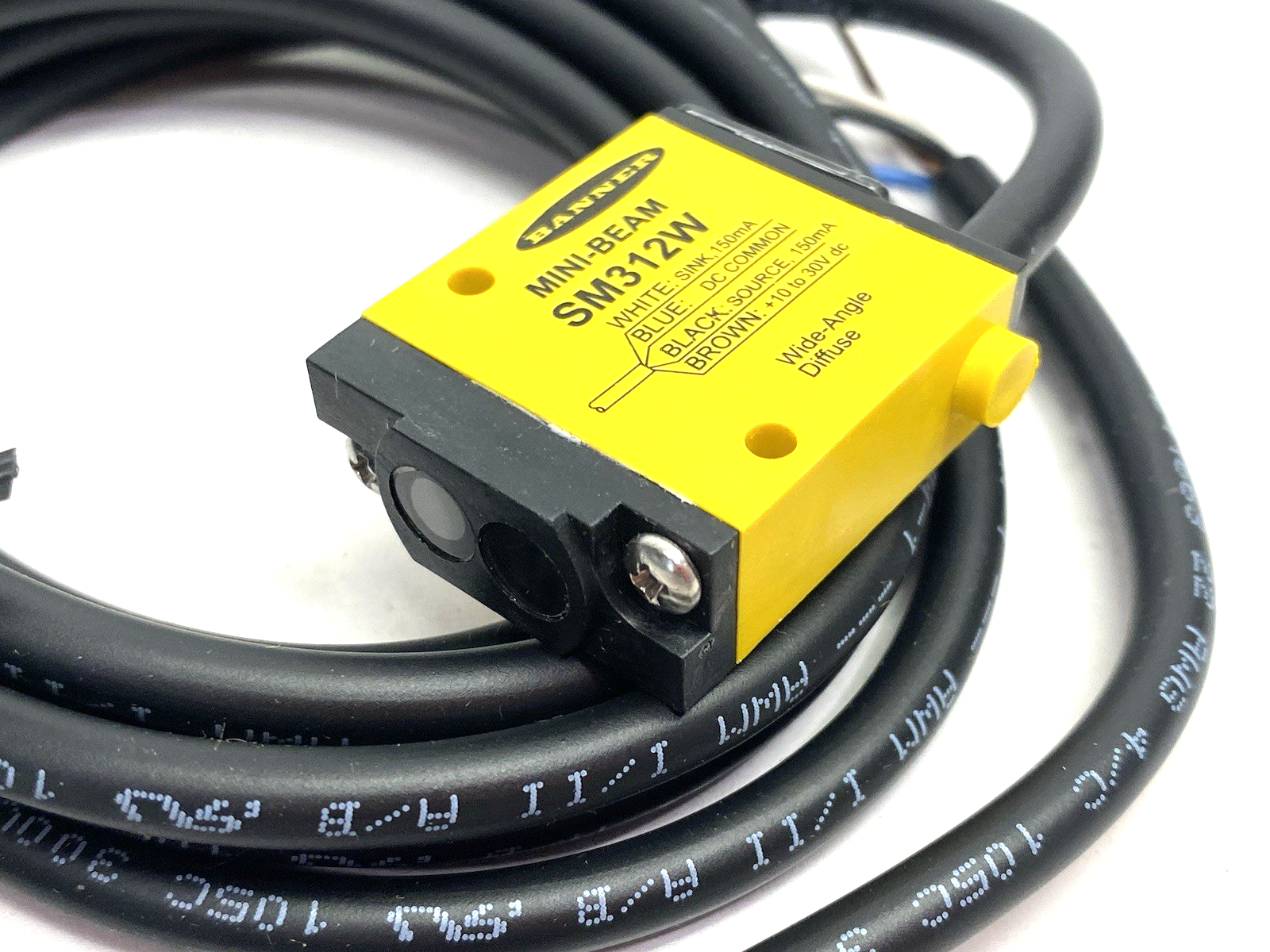 Banner SM312W MINI-BEAM Divergent Diffuse Sensor Range: 130mm 26264 - Maverick Industrial Sales