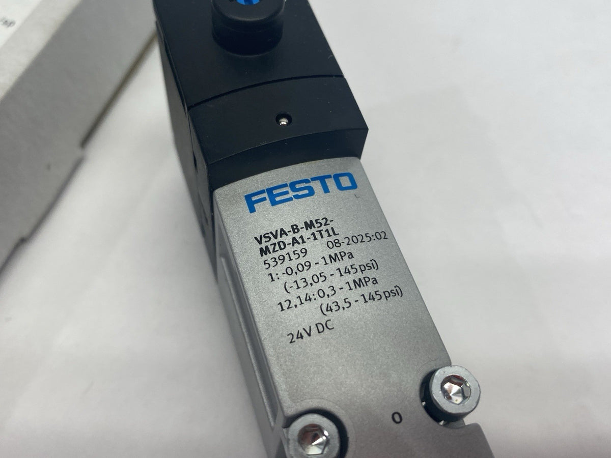 VSVA-B-M52-MZD-A1-1T1L | Festo Pneumatic Solenoid Valve 5/2 Monostable 539159 - New – Open box - Maverick Industrial Sales