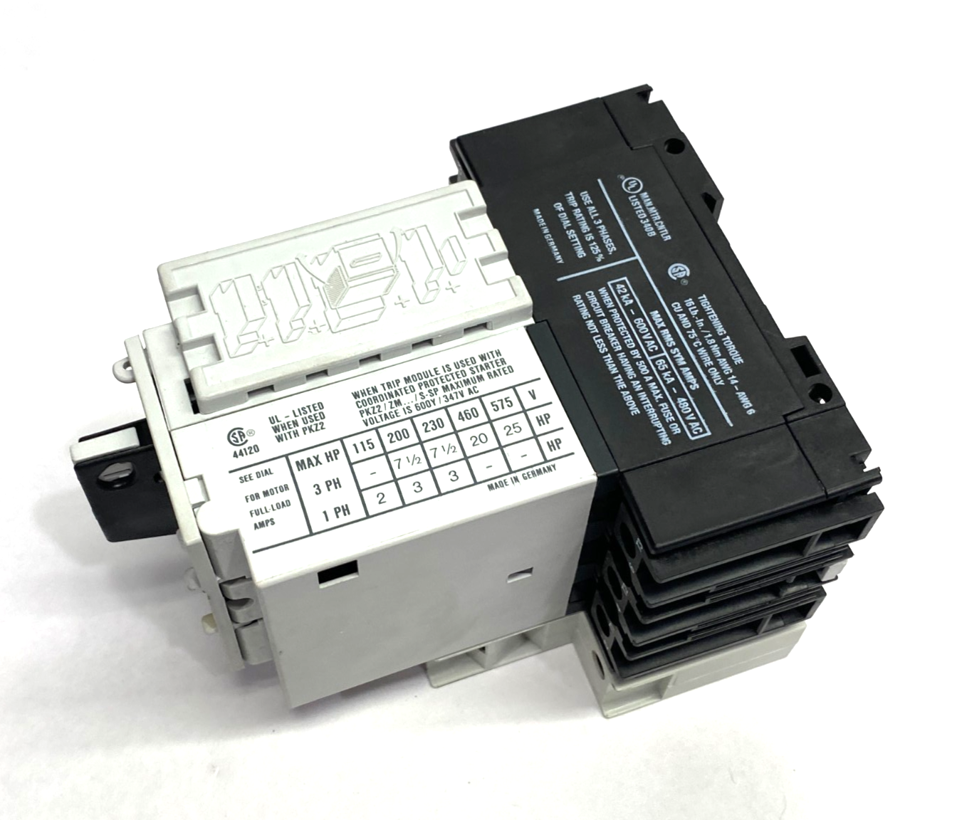 Moeller PKZ 2, ZM-25-PKZ2, NHI 11-PKZ 2 Motor Protection Breaker Assembly - Maverick Industrial Sales
