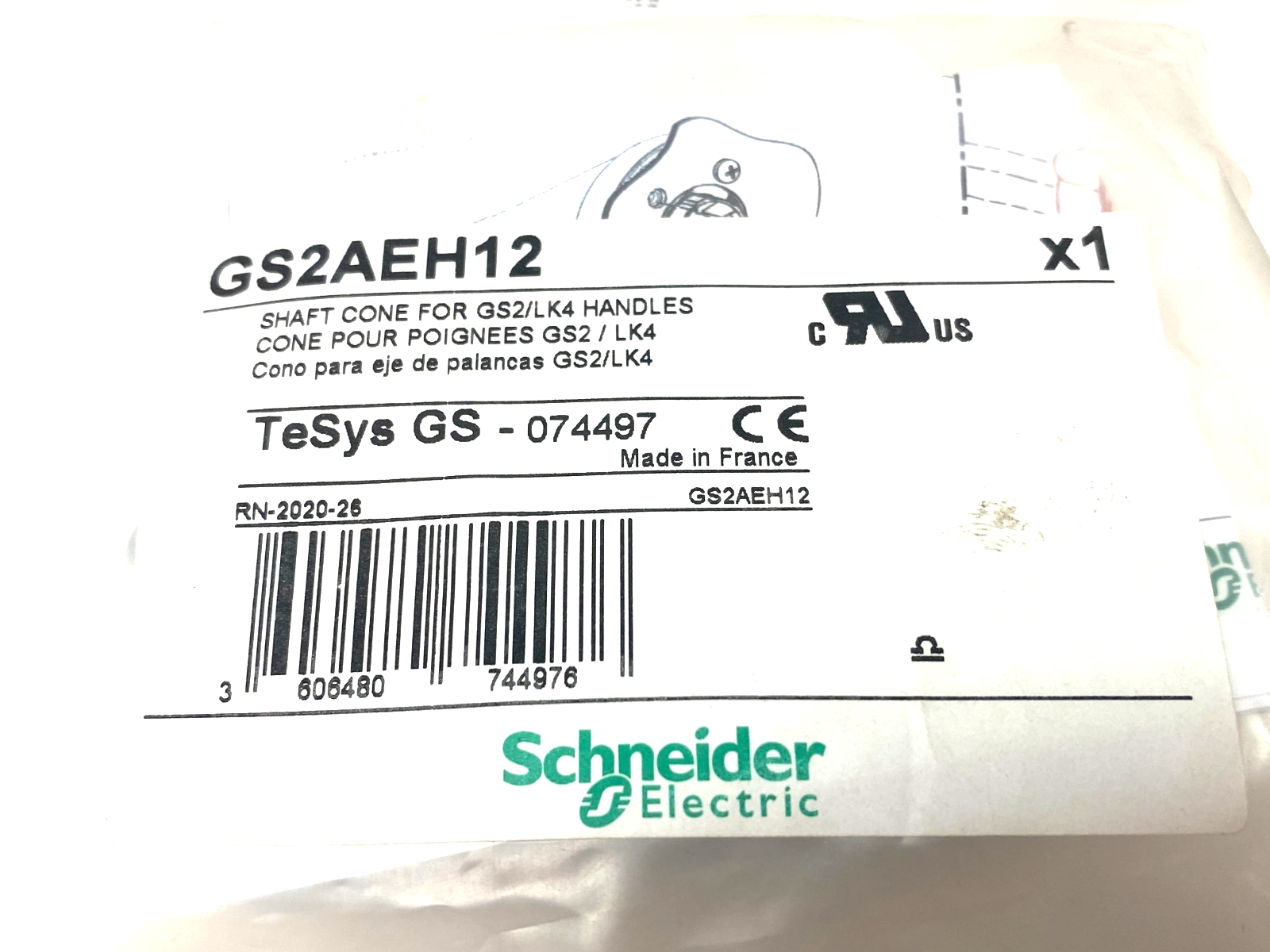 Schneider Electric GS2AEH12 Shaft Guide Cone TeSys GS 074497 - Maverick Industrial Sales