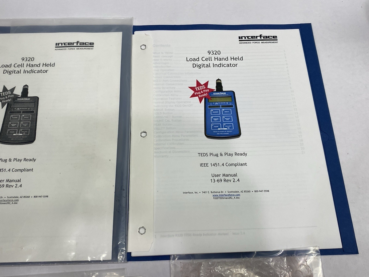 Interface 9320-1 TEDS Digital Load Cell Indicator Instrument, Portable - Maverick Industrial Sales