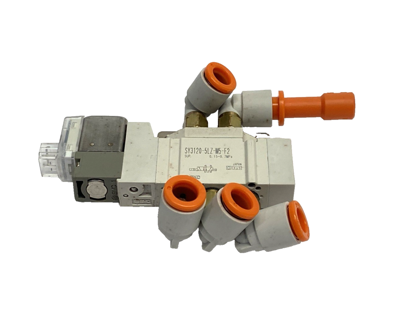 SY3120-5LZ-M5-F2 | SMC Solenoid Valve 2-Pos. Single M5 Ports w/ Bracket - Used - Maverick Industrial Sales