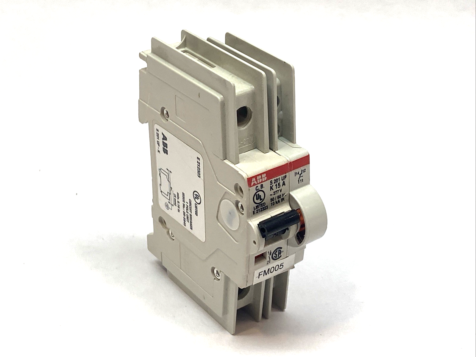 ABB S201UP-K15A Miniature Circuit Breaker 1P 15A 277VAC - Maverick Industrial Sales