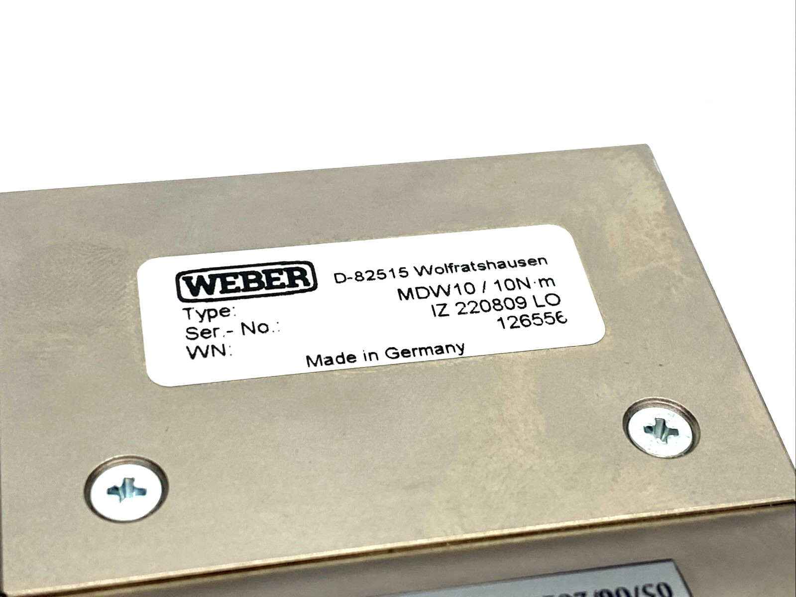Weber MDW10/10 Nm Dynamic Transducer ST140, 443951 - Maverick Industrial Sales