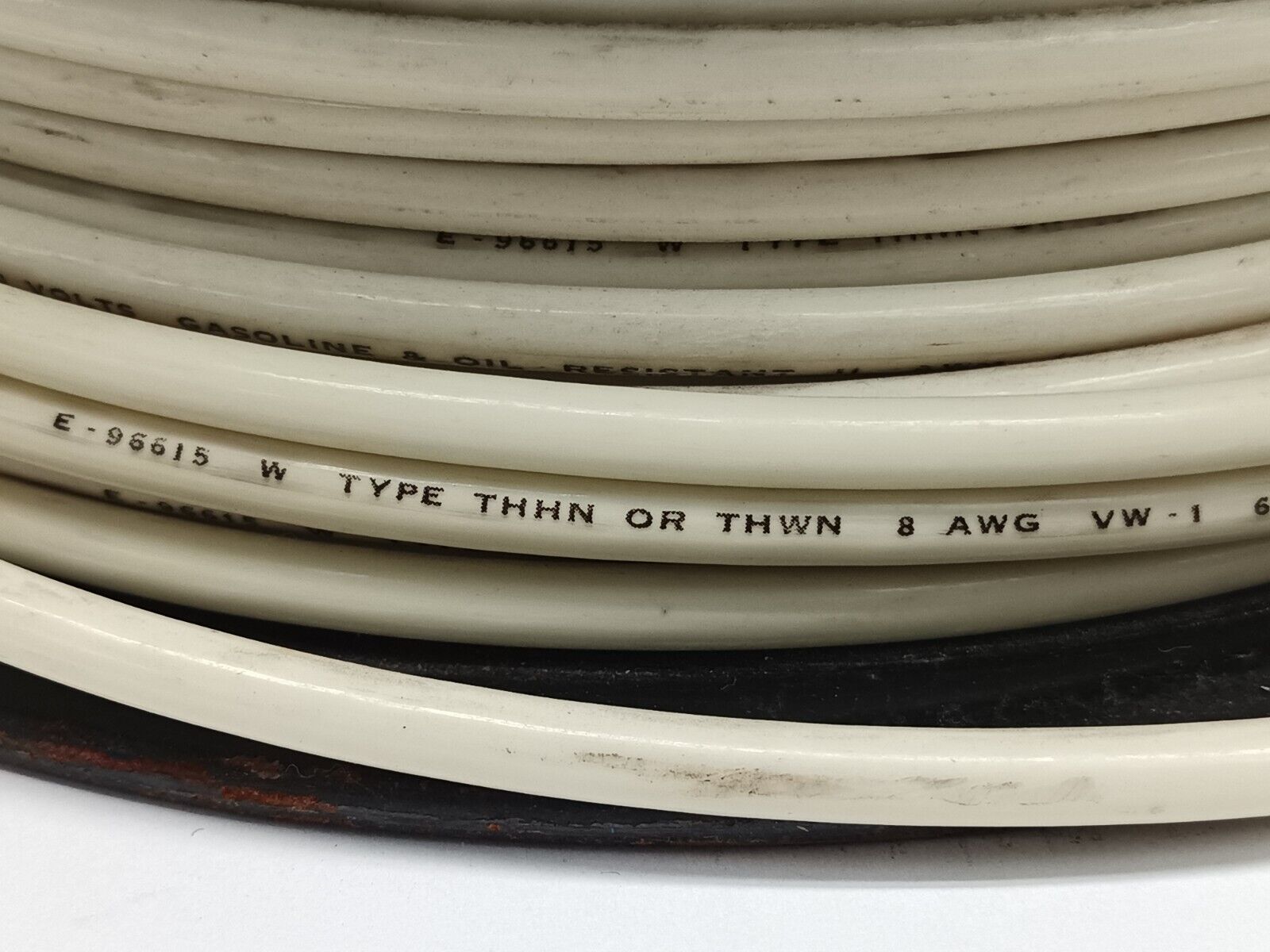 8 AWG 600V Stranded White Wire Type THHN Or THWN Gasoline & Oil Resistant 20' FT - Maverick Industrial Sales