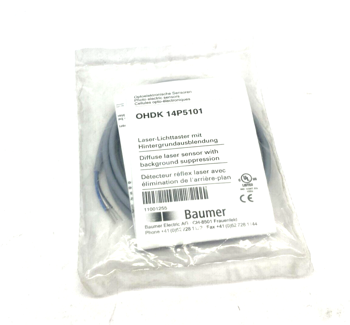 Baumer OHDK 14P5101 Background Suppression Diffuse Sensor 20~350mm 11001255 - Maverick Industrial Sales