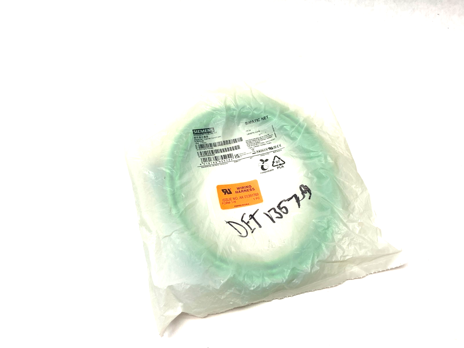 Siemens 6XV1870-3QH40 PROFINET Ethernet TP Cordset RJ45/RJ45 CAT6A 4m - Maverick Industrial Sales