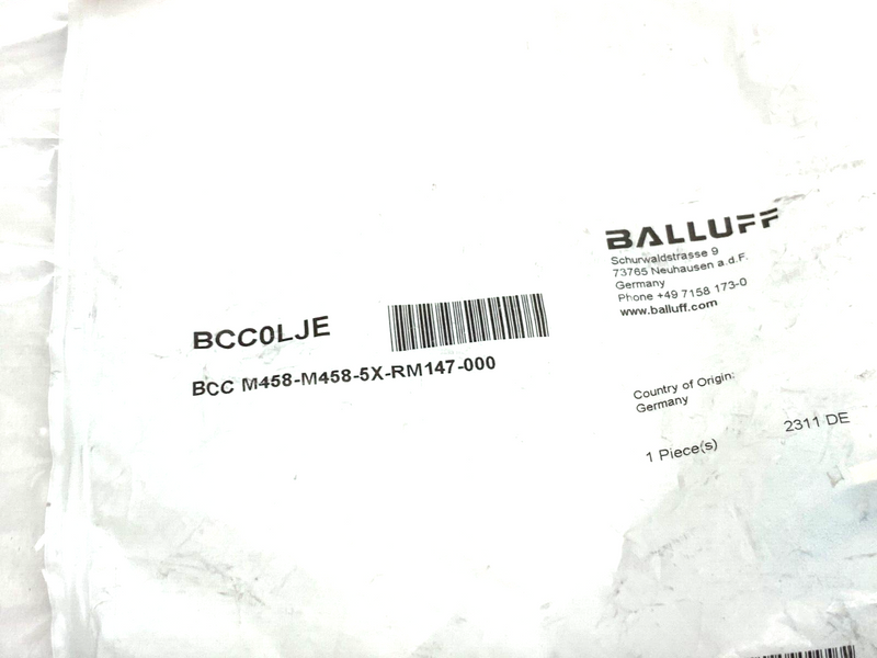 Balluff BCC0LJE Bulkhead Connector M12 X-Coded BCC M458-M458-5X-RM147-000 - Maverick Industrial Sales