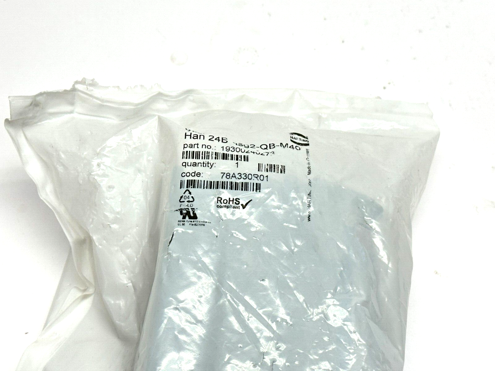 Harting 19 30 024 0273 Han B Base Surface HC 2 Levers 2x M40 Han 24B-Hsg2-QB-M40 - Maverick Industrial Sales