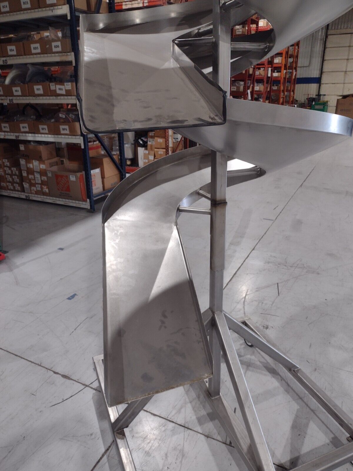 Parts Material Feeding Double Slide Chute Feed Ramps 105" H 11" W,  LH Discharge - Maverick Industrial Sales