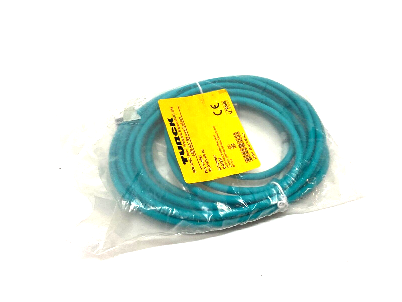 Turck RSCD RJ45 440-4M Profibus Double Ended Ethernet Cordset U-04394 - Maverick Industrial Sales