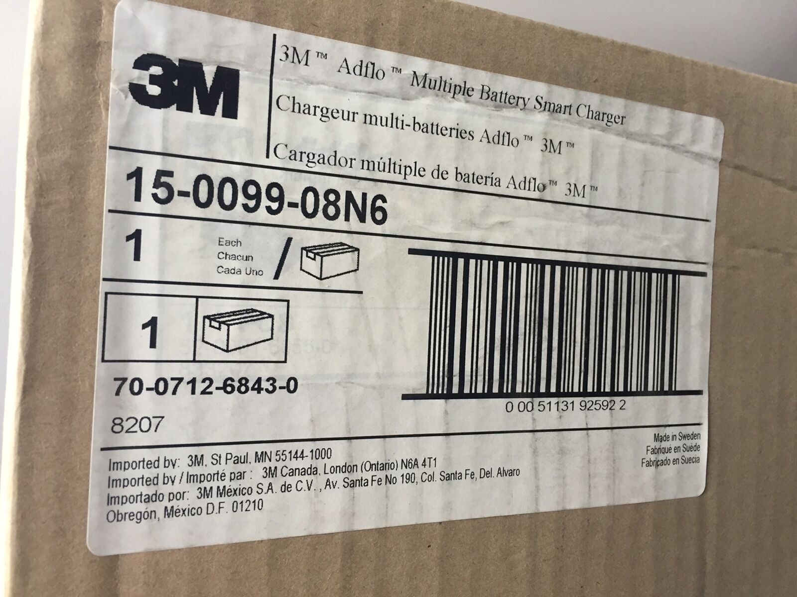 3M Adflo 15-0099-08N6 Multiple Battery Smart Charger 70-0712-6843-0 - Maverick Industrial Sales