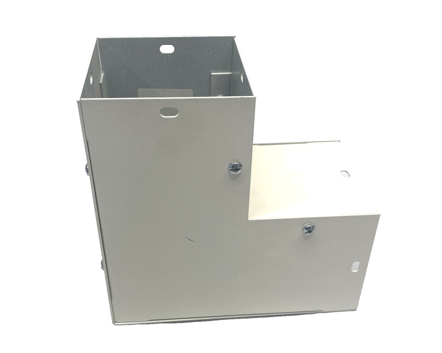 F4490EOUT | Hoffman Wireway Elbow 90-Degree Outside Opening, Fits 4"x4" White - Used - Maverick Industrial Sales