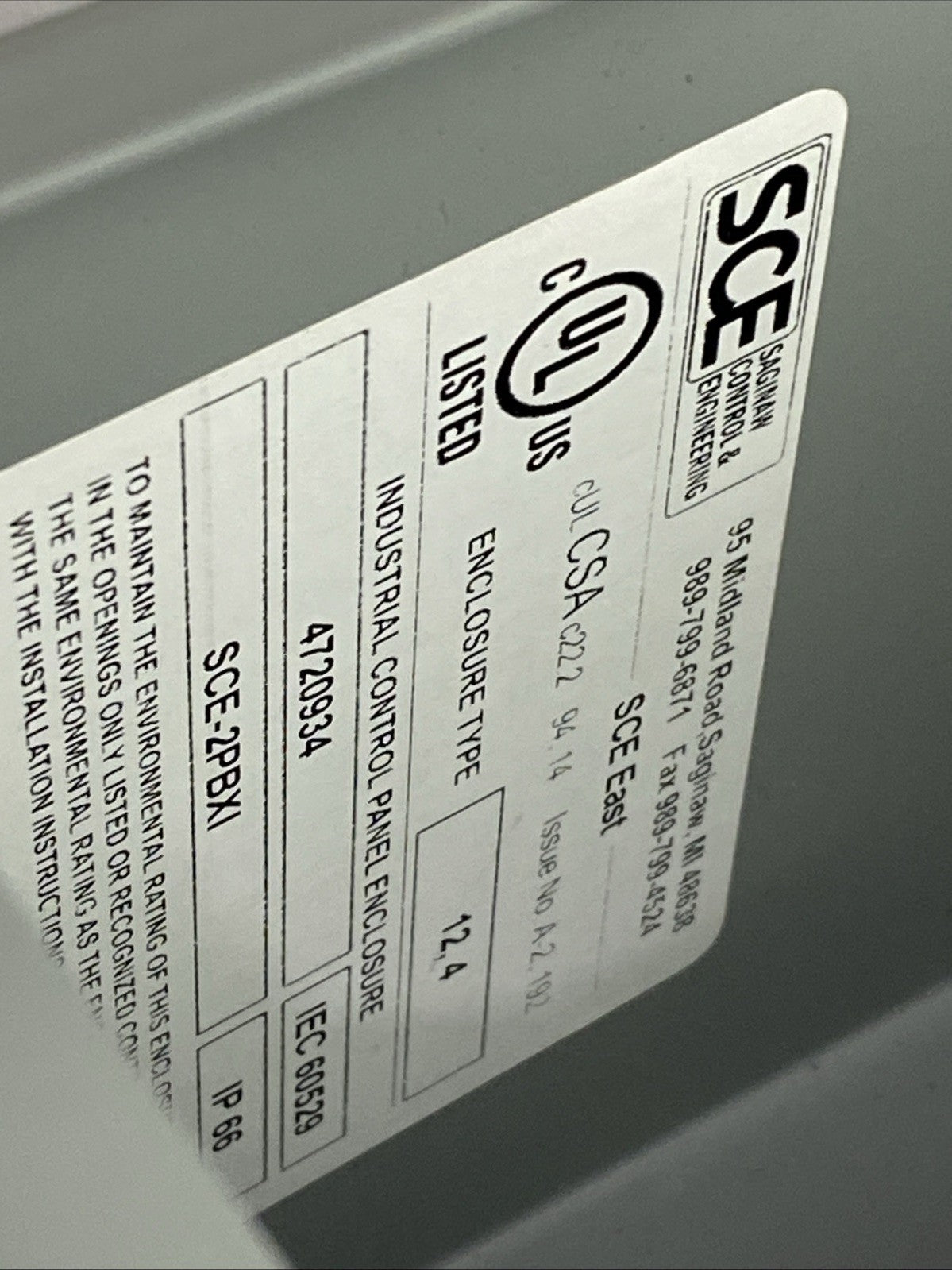 Saginaw Control SCE-2PBXI Pushbutton Enclosure Gray 6 x 4 x 4.75" - Maverick Industrial Sales