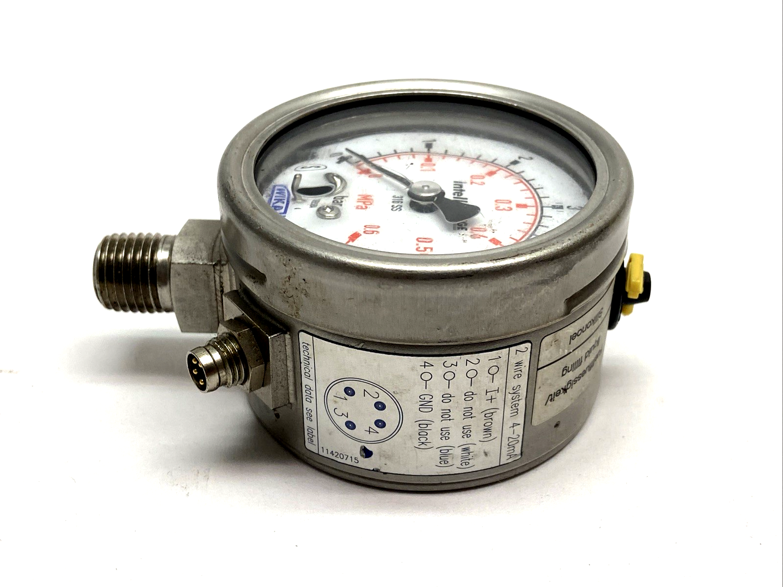 Wika PGT23.063 Bourdon Tube Pressure Gauge w/ Output Signal - Maverick Industrial Sales