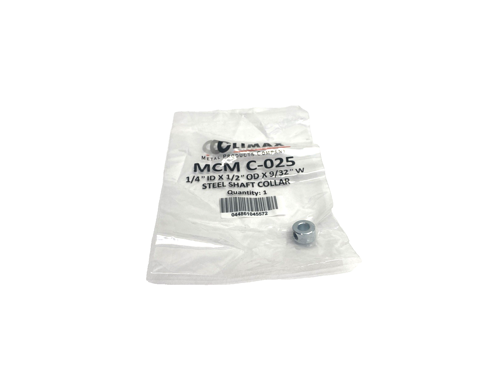 C-205 | Climax Metal Products MCM Shaft Collar 1/4" ID x 1/2" OD x 9/32" W 2-PACK - New - Maverick Industrial Sales