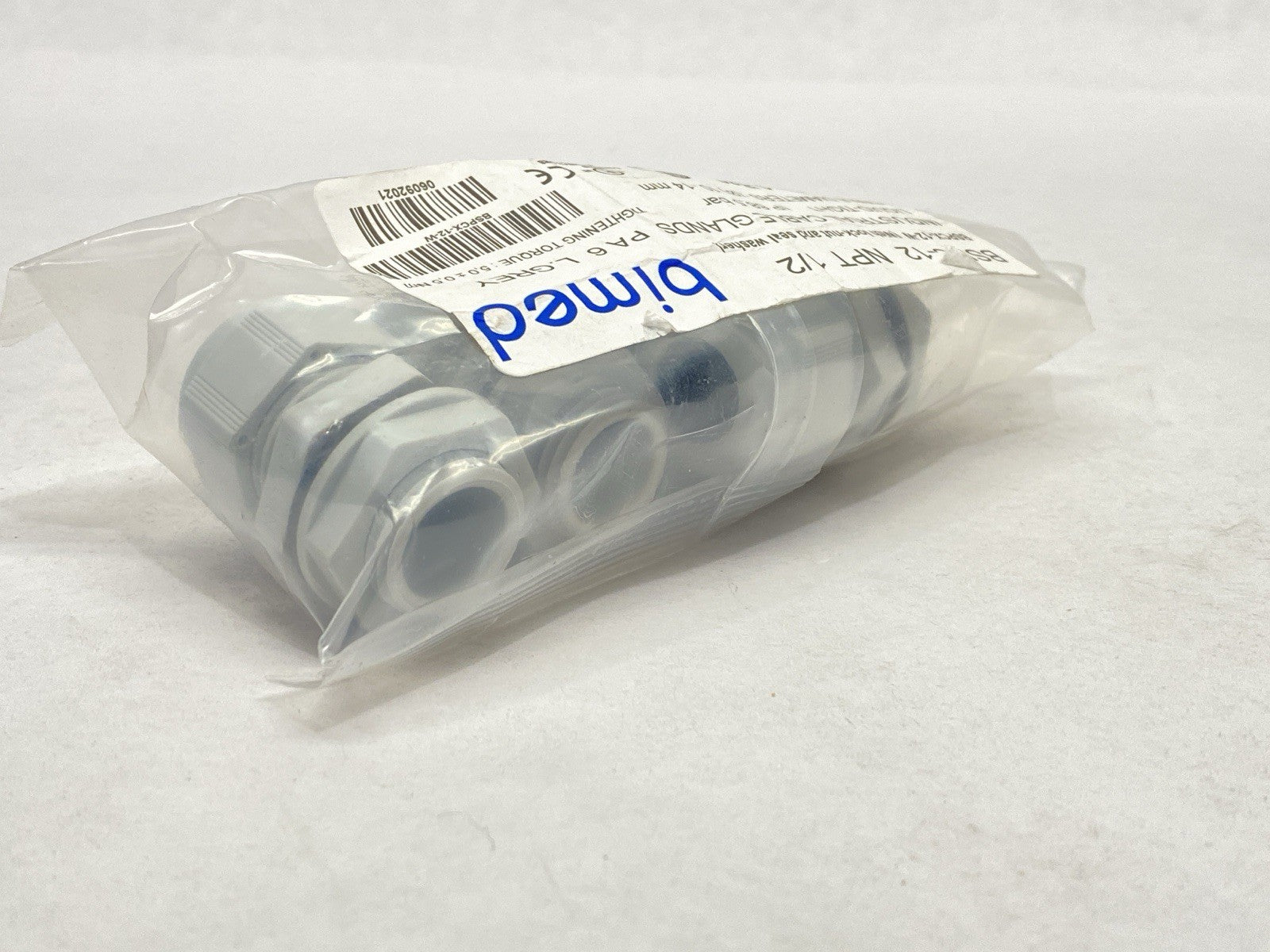 BSPC-12 NPT 1/2 | Bimed Industrial Cable Glands PA 6 L.Grey PKG OF 5 - New - Maverick Industrial Sales