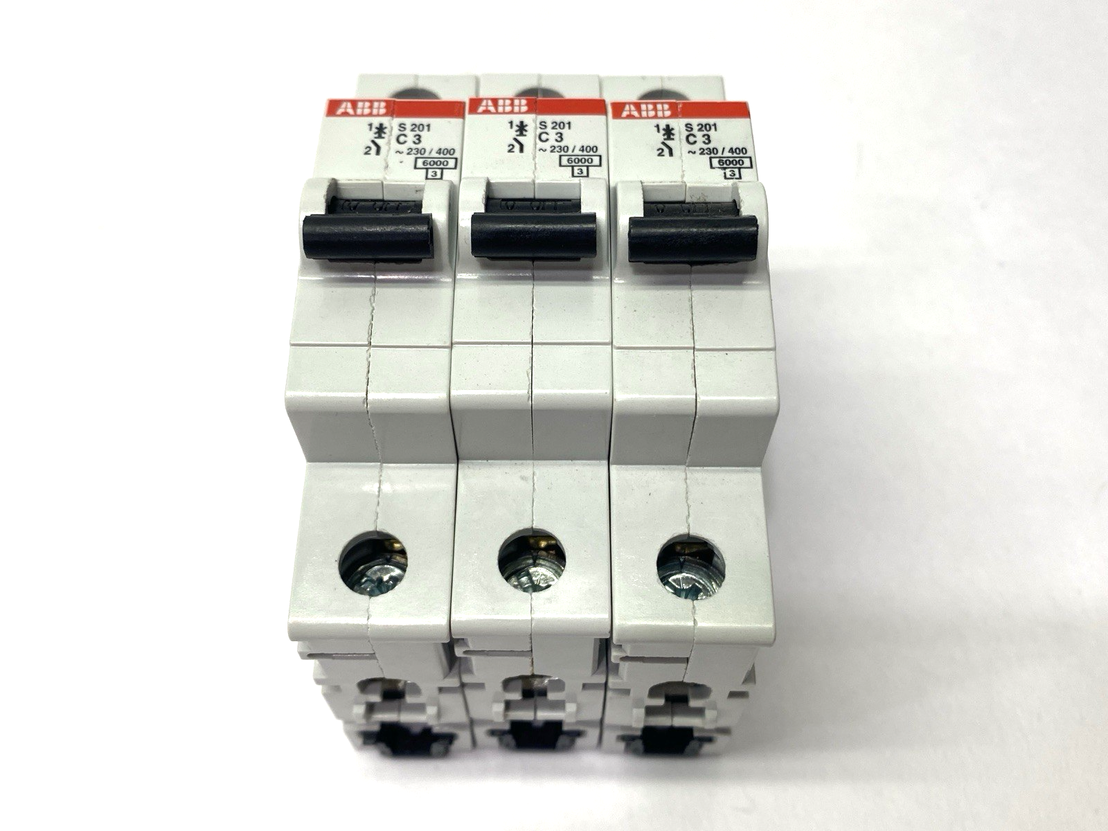 ABB S201-C3 Miniature Circuit Breaker 1-Pole 3A LOT OF 3 - Maverick Industrial Sales