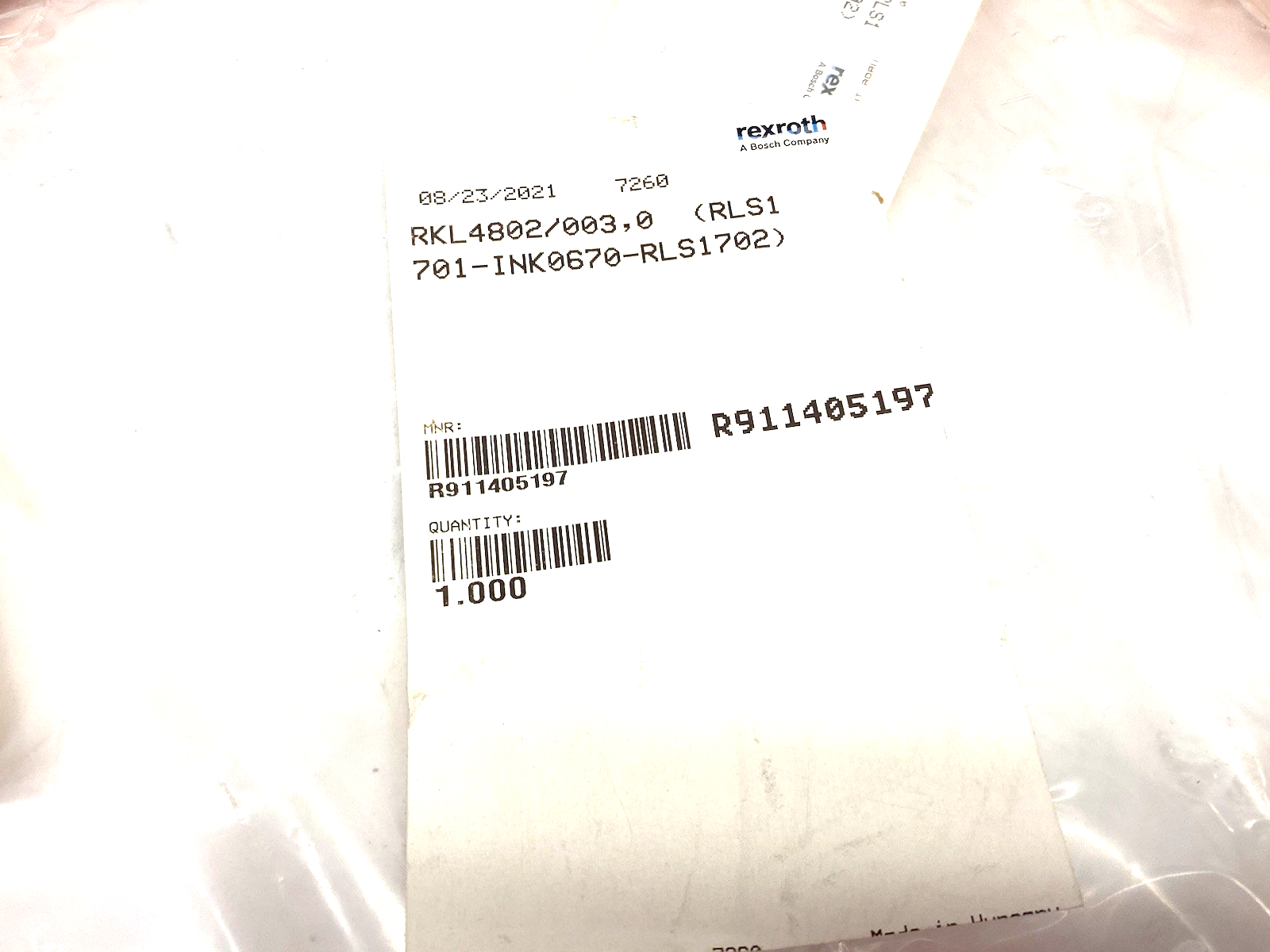 R911405197 | Bosch Rexroth Power Cable 3m (RLS1701-INK0670-RLS1702)RKL4802/003,0 - New Other - Maverick Industrial Sales