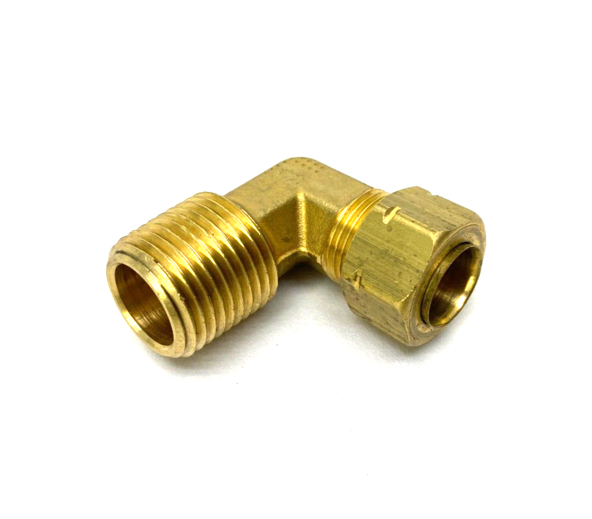 Parker 8MSEL8N-B Brass A-LOK Compression Elbow Fitting, 1/2" Tube OD, 1/2" NPT - Maverick Industrial Sales
