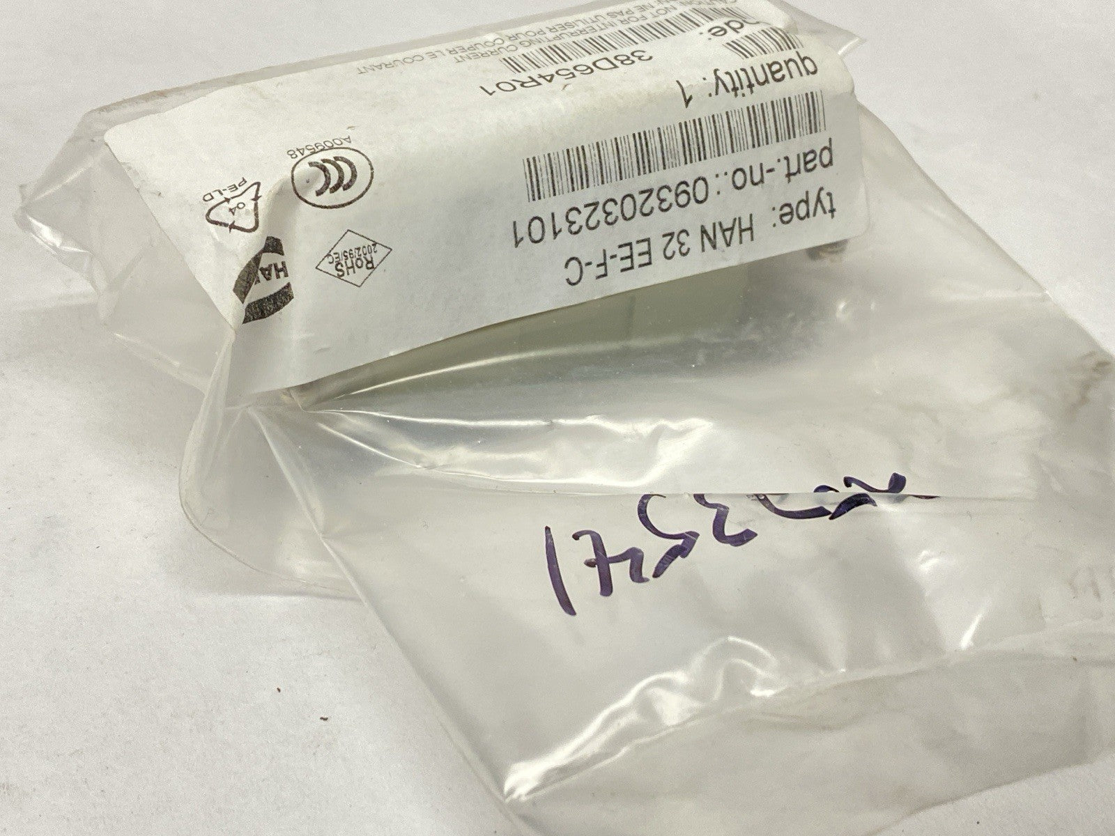 09320323101 | Harting Heavy-Duty Connector 32 Position Female HAN 32 EE-F-C - New - Maverick Industrial Sales