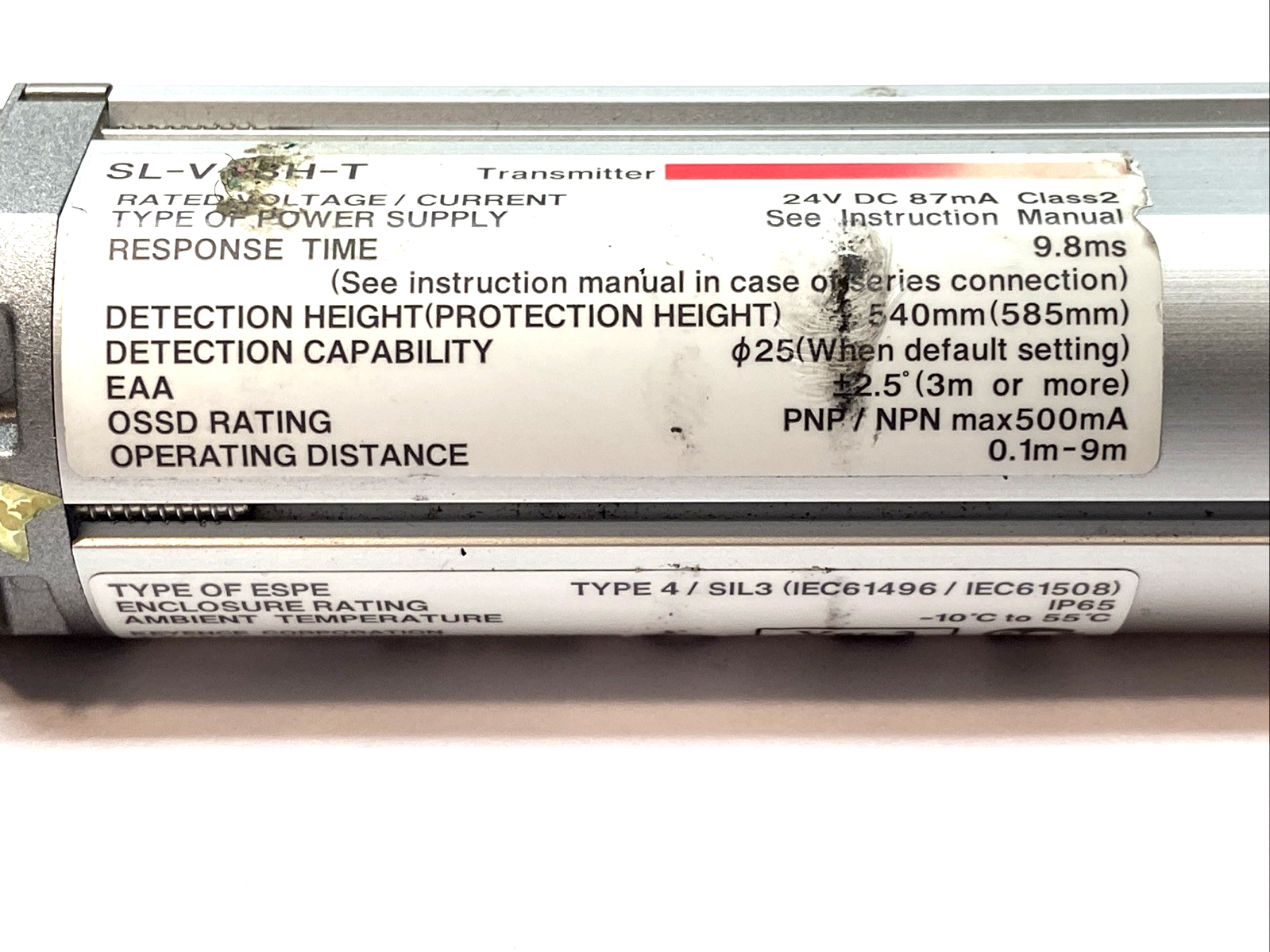 SL-V28H-T | Keyence Safety Light Curtain Transmitter 28 Beam 24VDC IP65 - For parts or not working - Maverick Industrial Sales
