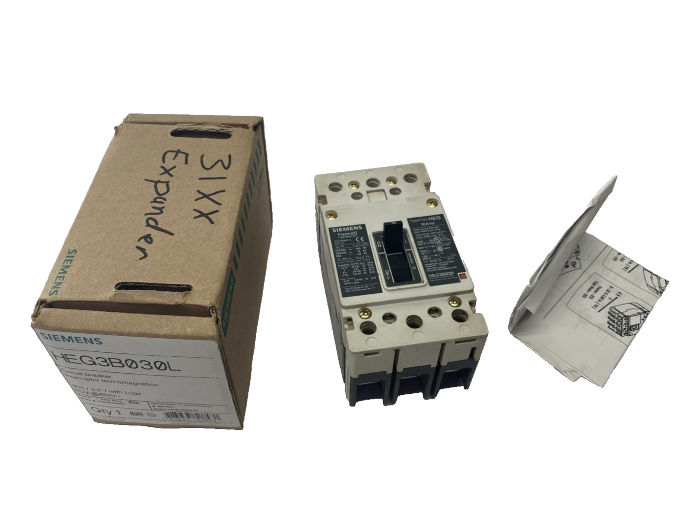 Siemens HEG3B030L Circuit Breaker 30A 3-Pole 65kA At 480V - Maverick Industrial Sales