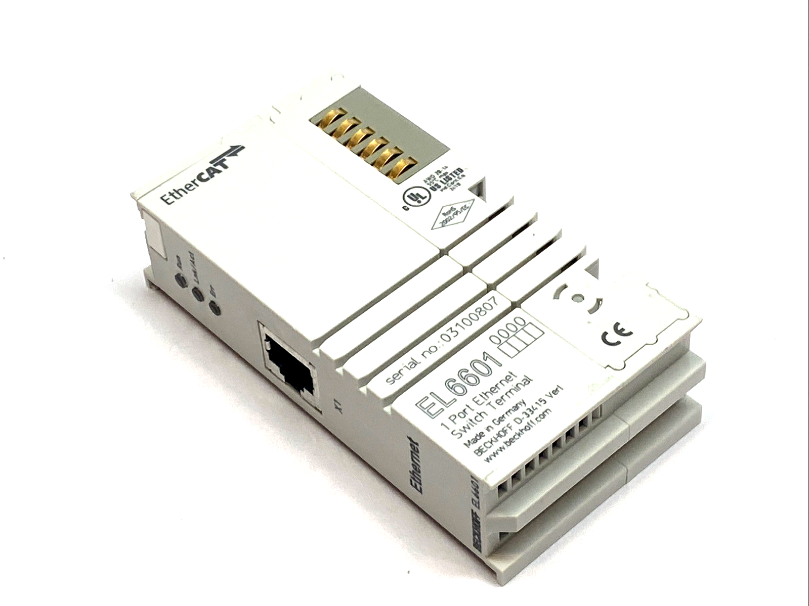 Beckhoff EL6601 EtherCAT Ethernet Interface Terminal 10/100Mb RJ45 - Maverick Industrial Sales
