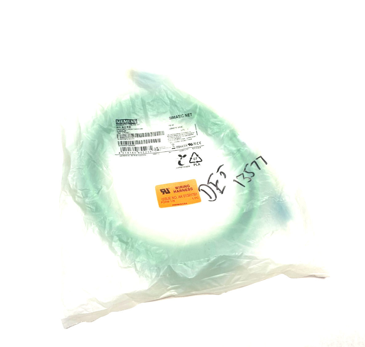 Siemens 6XV1870-3QH30 PROFINET Ethernet TP Cordset RJ45/RJ45 CAT6A 3m - Maverick Industrial Sales