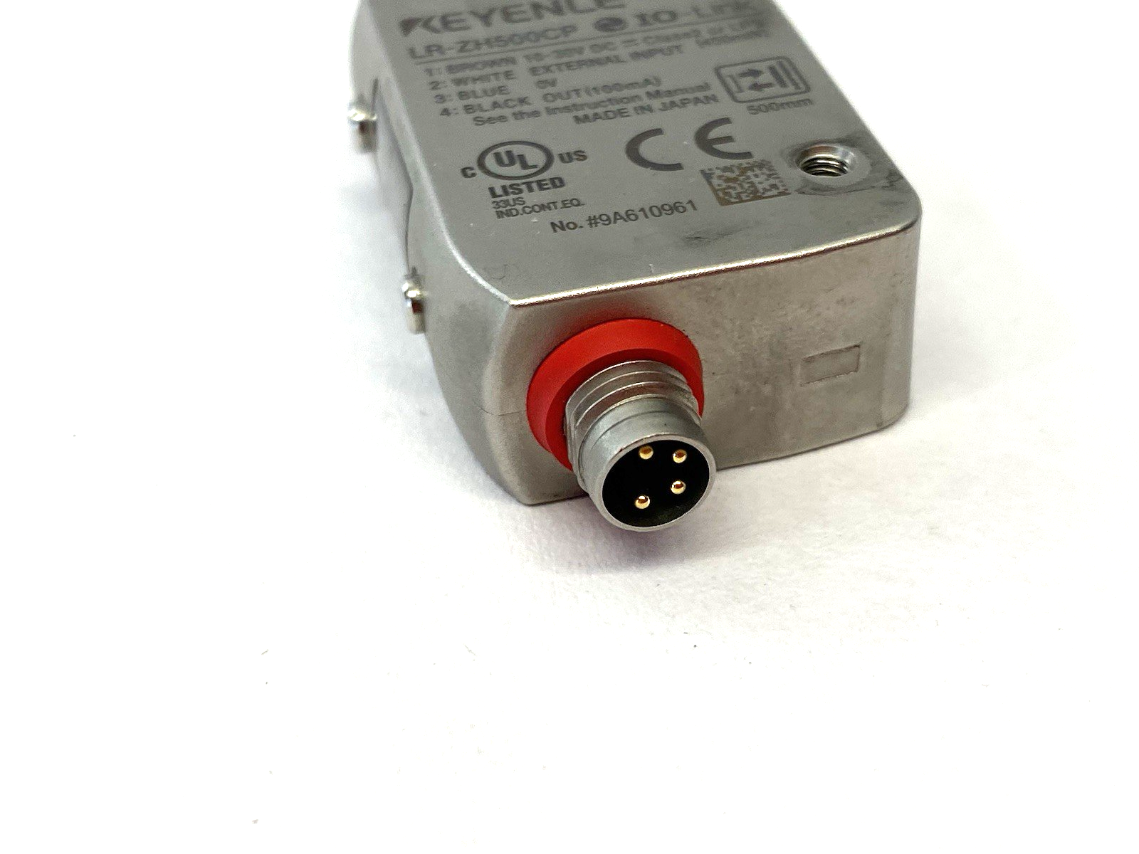 LR-ZH500CP | Keyence Self-Contained CMOS Laser Sensor, Rectangular M8 conn. 500mm - Used - Maverick Industrial Sales