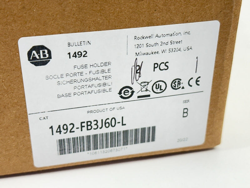 Allen Bradley 1492-FB3J60-L Ser B Fuse Holder 3-Pole 60A 600V BOX OF 2 - Maverick Industrial Sales